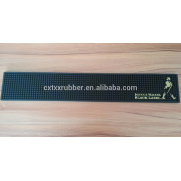 soft pvc beer rail runner, non slip wine spill bar mat